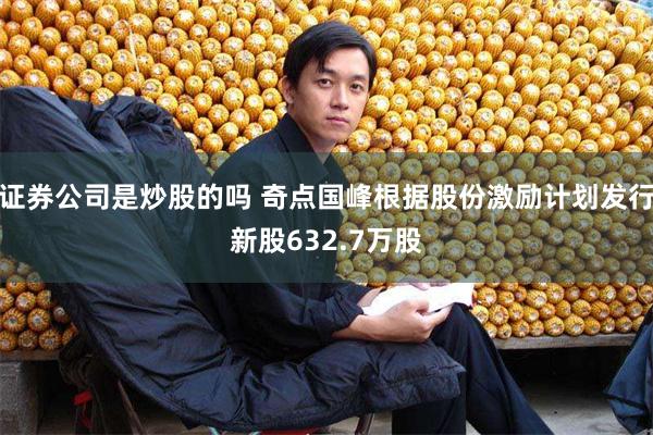 证券公司是炒股的吗 奇点国峰根据股份激励计划发行新股632.7万股