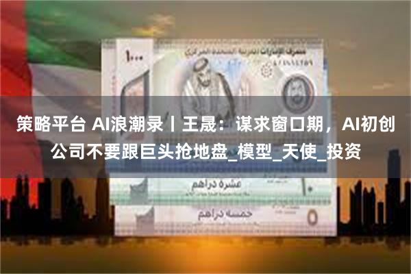 策略平台 AI浪潮录丨王晟：谋求窗口期，AI初创公司不要跟巨头抢地盘_模型_天使_投资