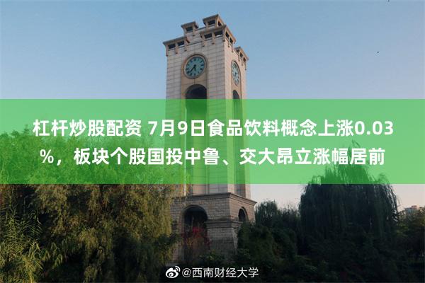 杠杆炒股配资 7月9日食品饮料概念上涨0.03%，板块个股国投中鲁、交大昂立涨幅居前