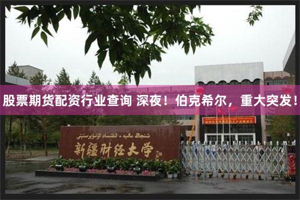 股票期货配资行业查询 深夜！伯克希尔，重大突发！